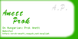 anett prok business card